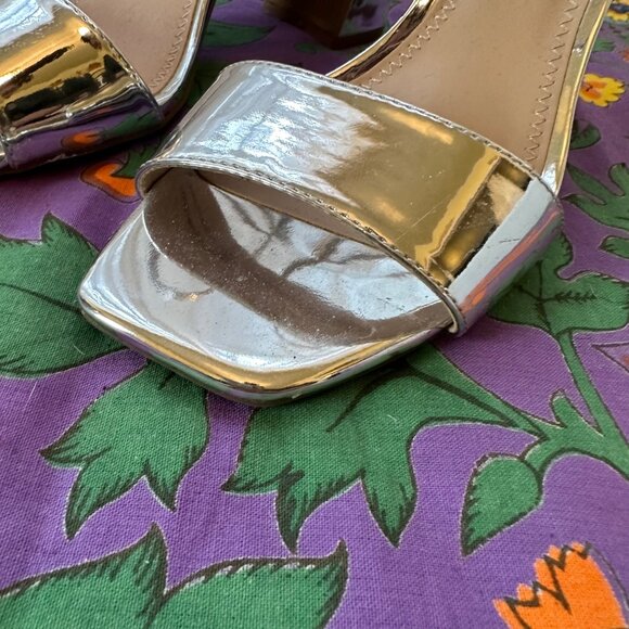 BP Silver High Heel square sandals size 10 Like New in Box - Picture 3 of 7